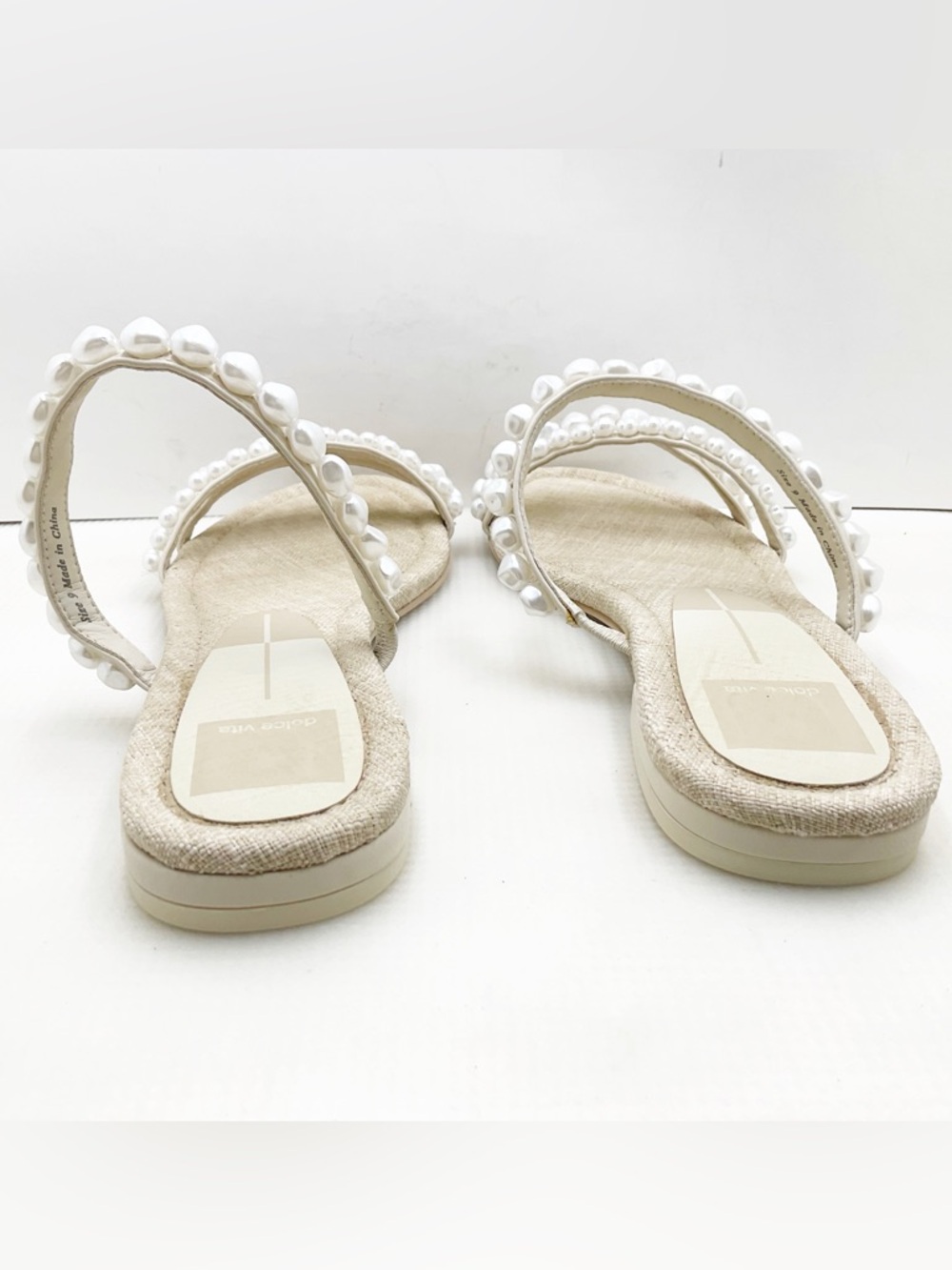 {Dolce Vita} Tinker Pearl Vanilla Strappy Slide Sandals - Picture 10 of 15